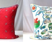 Pillow Cover Silk Scarf & Wales Souvenir Scarf Cushion Cover, One o a Kind Eco Chic