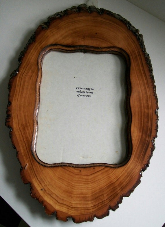 Tree Slice Bark Picture Frame Adirondack Western Cabin by msink