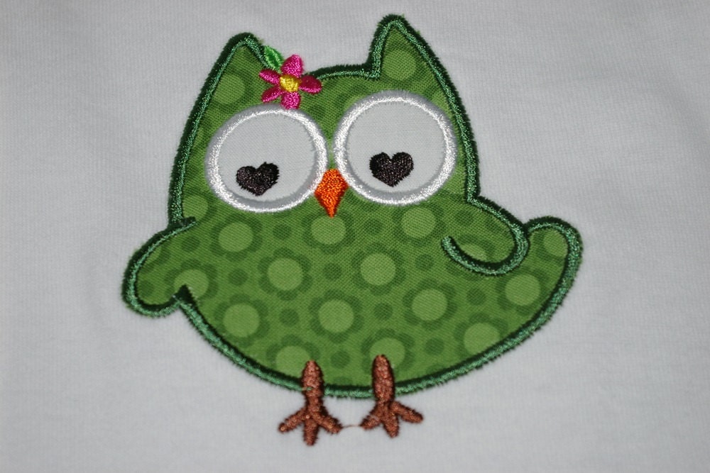 Owl onesie, emerald green, custom, applique, made to order