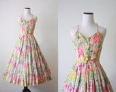 1950s dress - sequined garden 50s dress