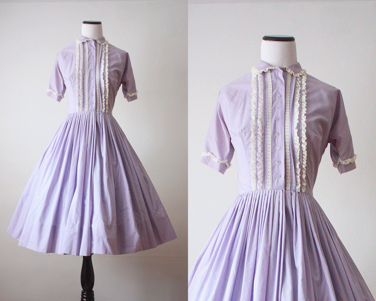 1950's dress - lilac lace 50's dress