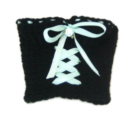 Green Satin Ribbon Corset Cup Cozy