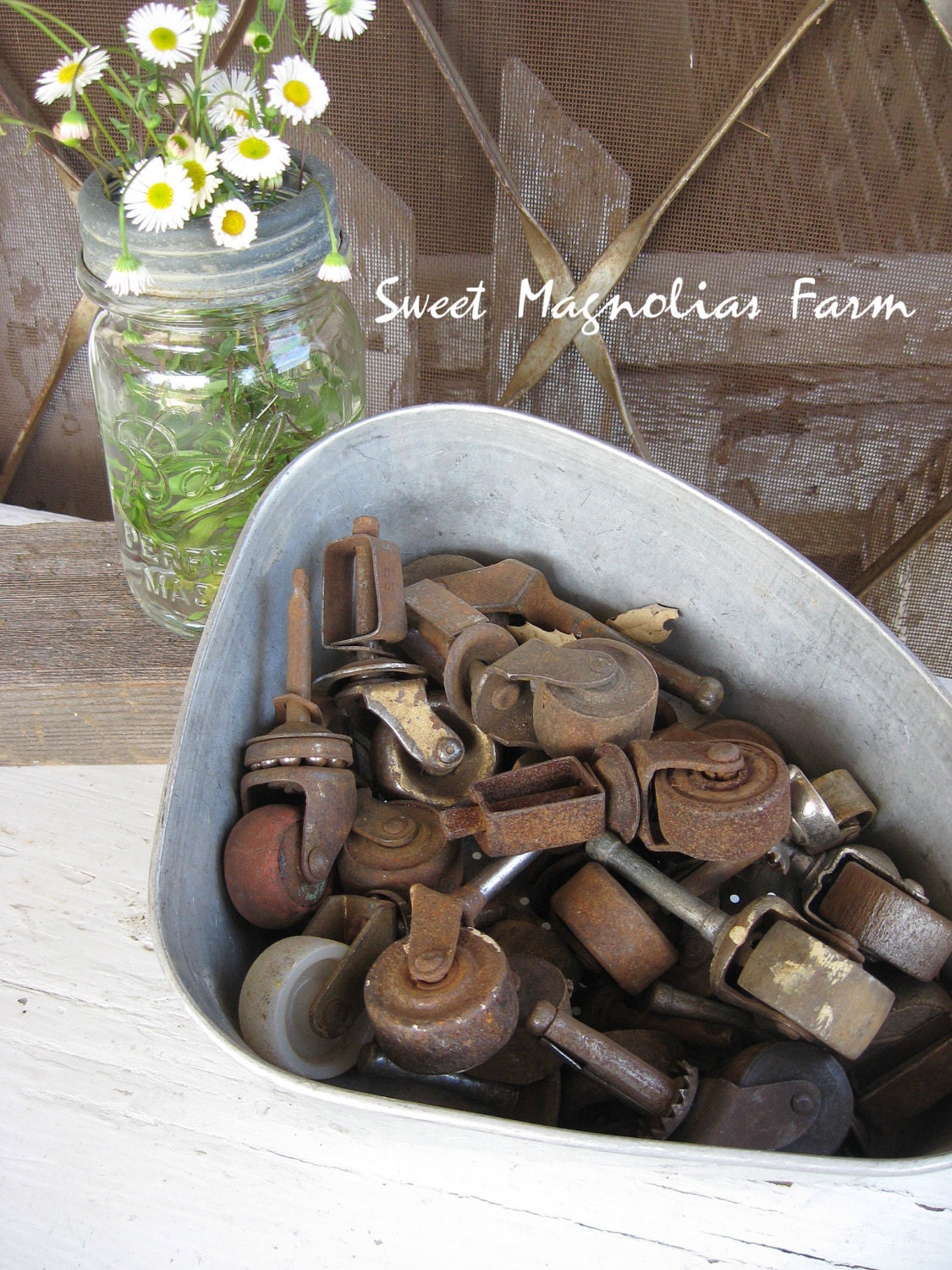 Vintage Hardware Casters - Wheels - Wood and Metal - Antique