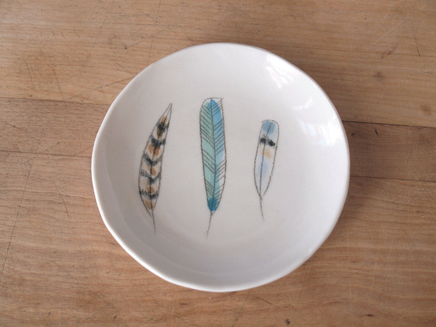 porcelain feather dish . no111