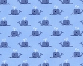 Dear Stella All Hands on Deck by Jack and Lou Lou, Whales in Blue - 1 yard listing