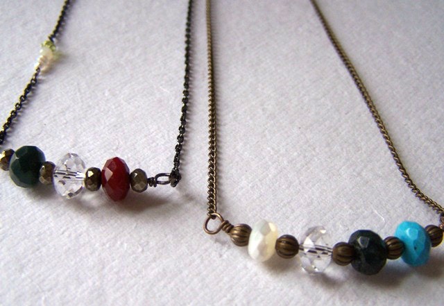 family birthstone life story custom necklace