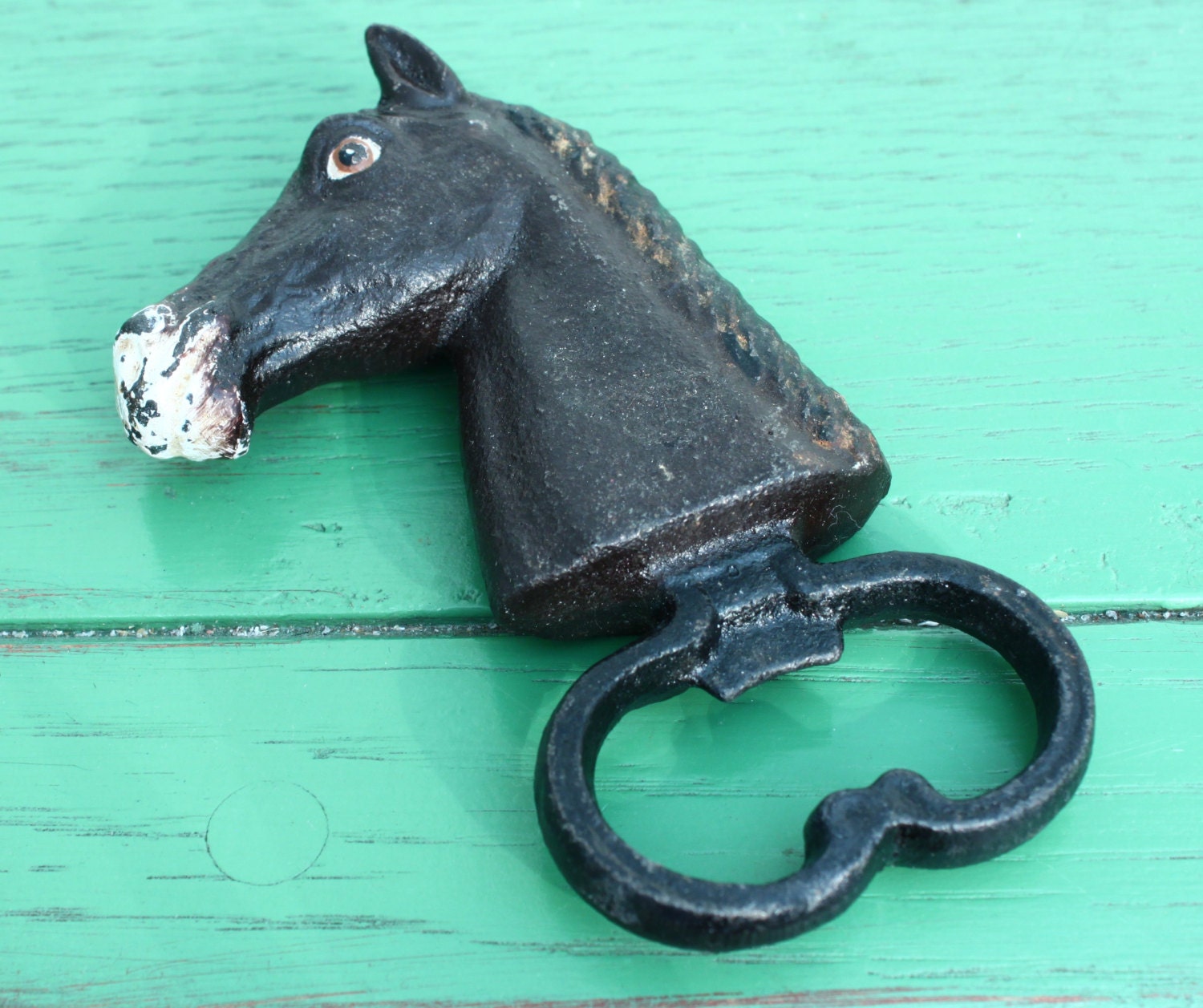 Cast Iron Hand Painted Horse Head Bottle Opener