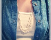 love on the rocks v12 in white // raw cut moonstone chips, matte silver seed beads and dainty matte white seed beads