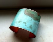 Verdigris Patina Copper Cuff - Small