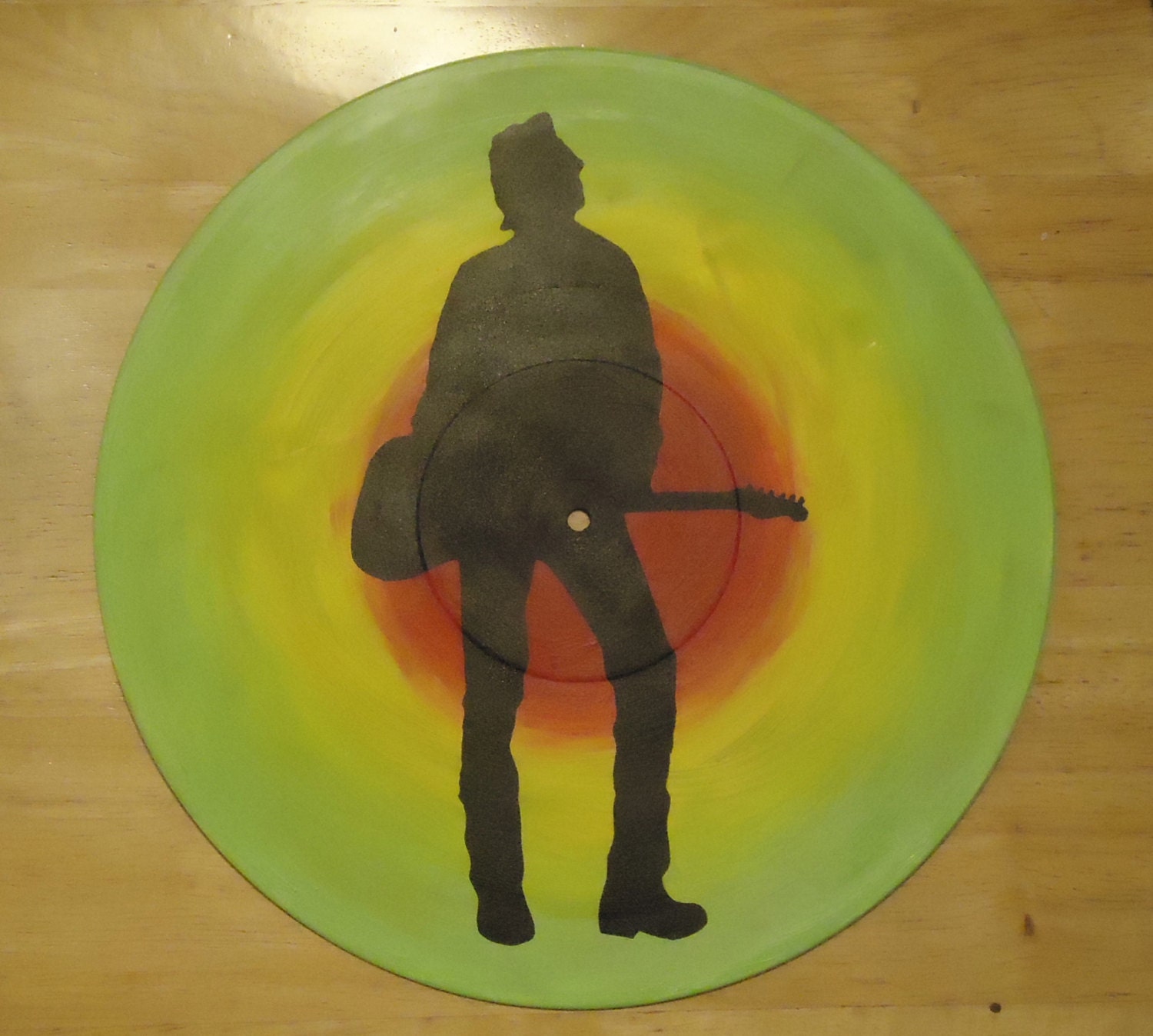 Joe Strummer Silhouette Painted Vinyl Record