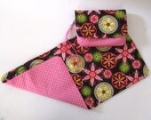 Diaper and Wipe Bag Pouch Clutch with washable changing mat pad