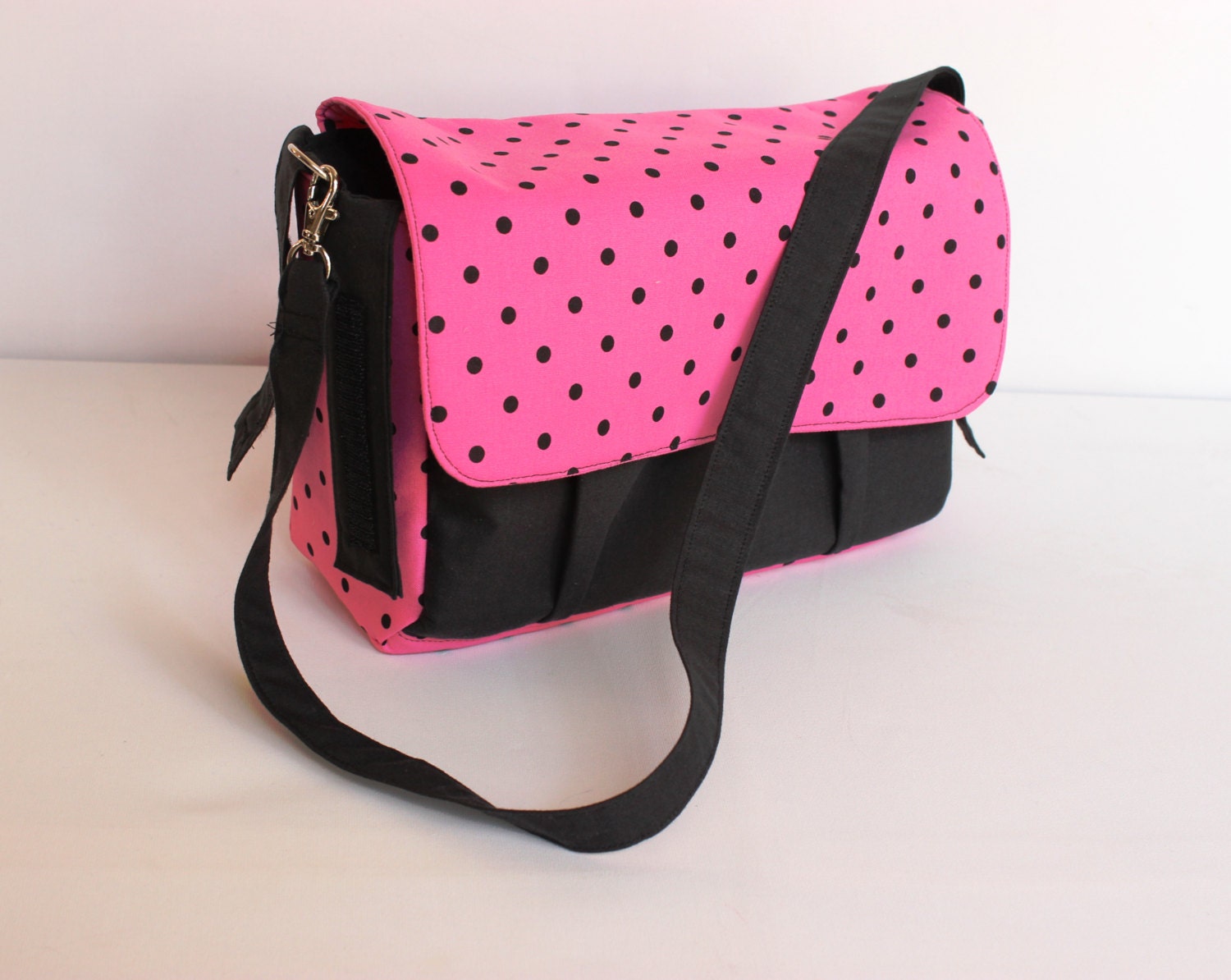 Hot Pink and Black Stroller Pram Bag