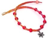 Pink & Orange Cute Flower Hemp Necklace