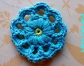 PDF Crochet Pattern Wheel Of Fortune Flower Applique Large