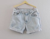 Wrangler Cut Off Faded Denim Shorts W 33 34, Cut Offs Jean Shorts