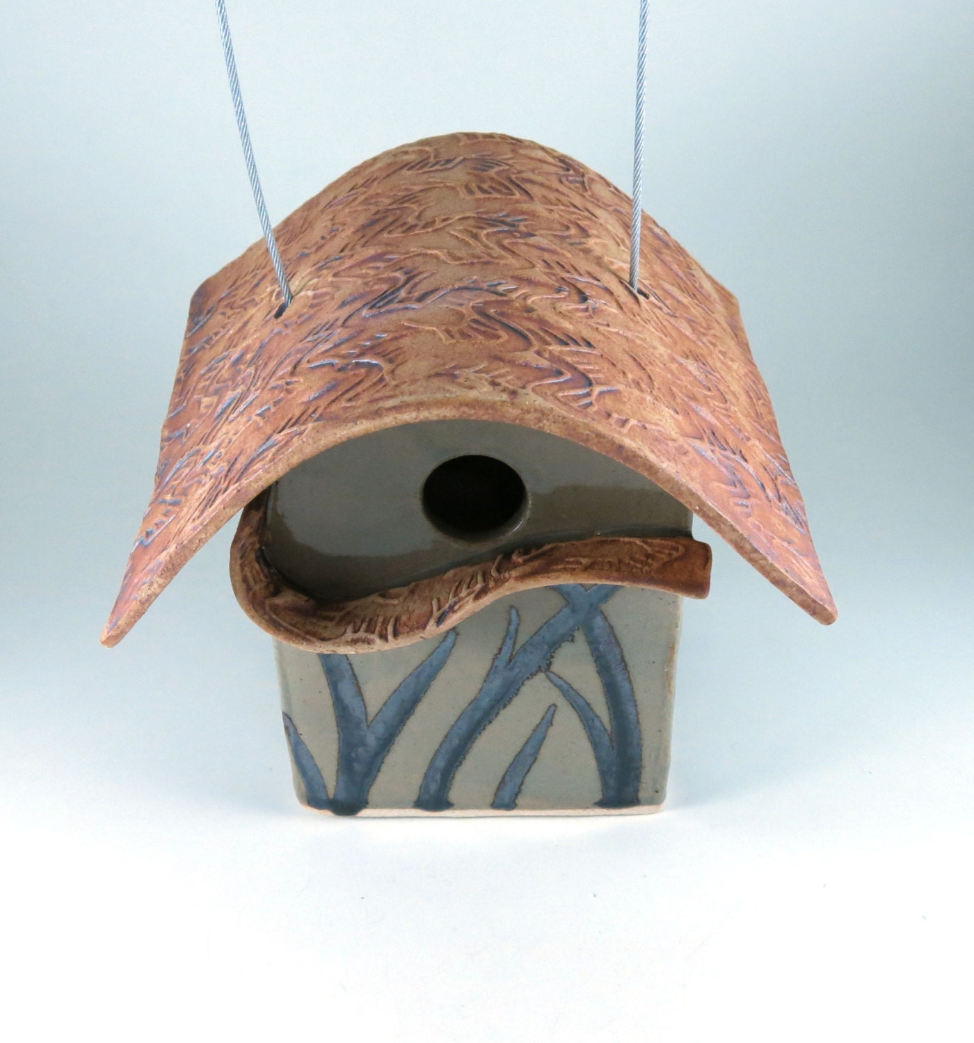 Birdhouse - Ceramic Garden Art - River Cottage Bird House - 278