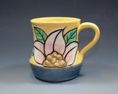 Yellow and Blue Flora Mug