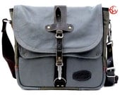 Trendy Leather Messenger Bag  // Upcycled by peace4you -      Model paul-2010