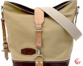 Khaki Canvas Tote // Upcycled and Handmade by peace4you - Model pauline-2092