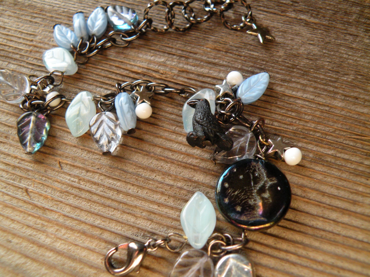 Raven Moon Charm Bracelet