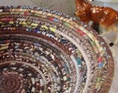 Coiled Basket - Brown Gypsy LARGE - Organizer, Storage, Bohemian Handmade Basket, Colorful