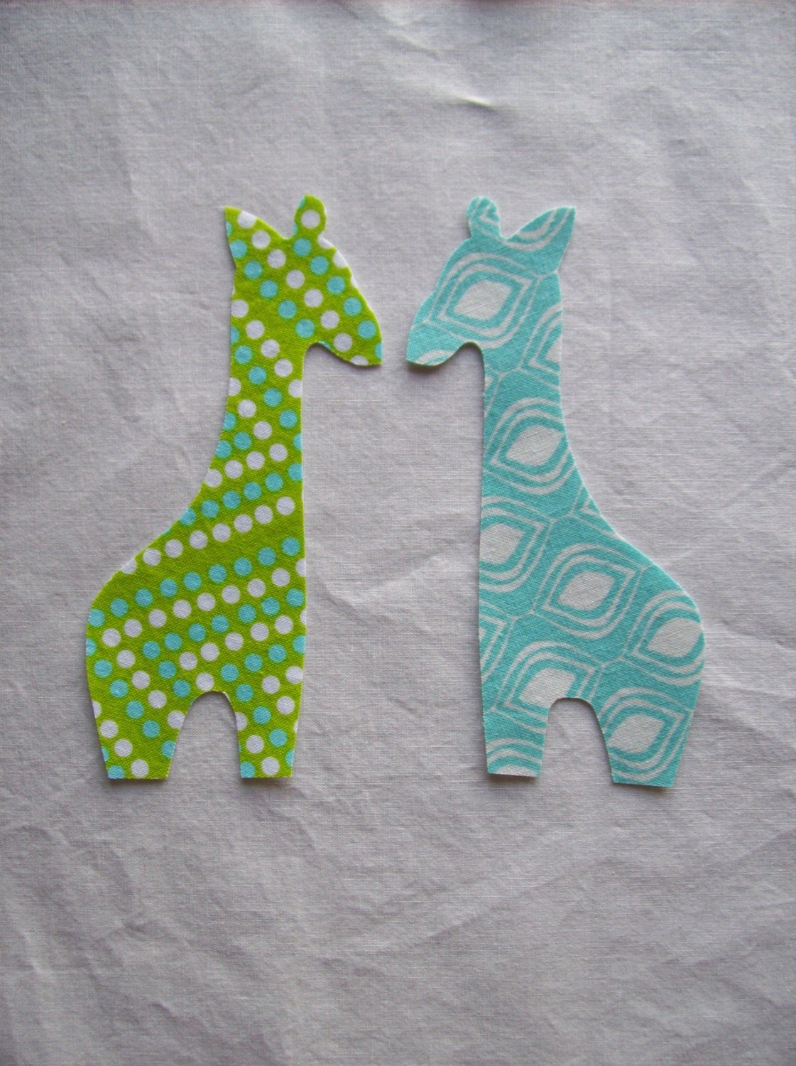 2 Small Diy Fabric Iron On Applique Giraffes