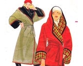 1970s Hooded Wrap Jacket or Coat Pattern Butterick 4538 Bust 34 36 Vintage Sewing Pattern