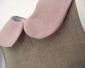 Natural linen Peter Pan collar bib,waterproof