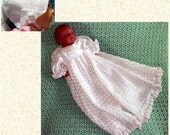 Handmade Christening Gown with Park Avenue Lace Handkerchief Bonnet