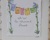Earth With Her Ten Thousand Flowers "Big Card" 5x7 Watercolor Original betrueoriginals