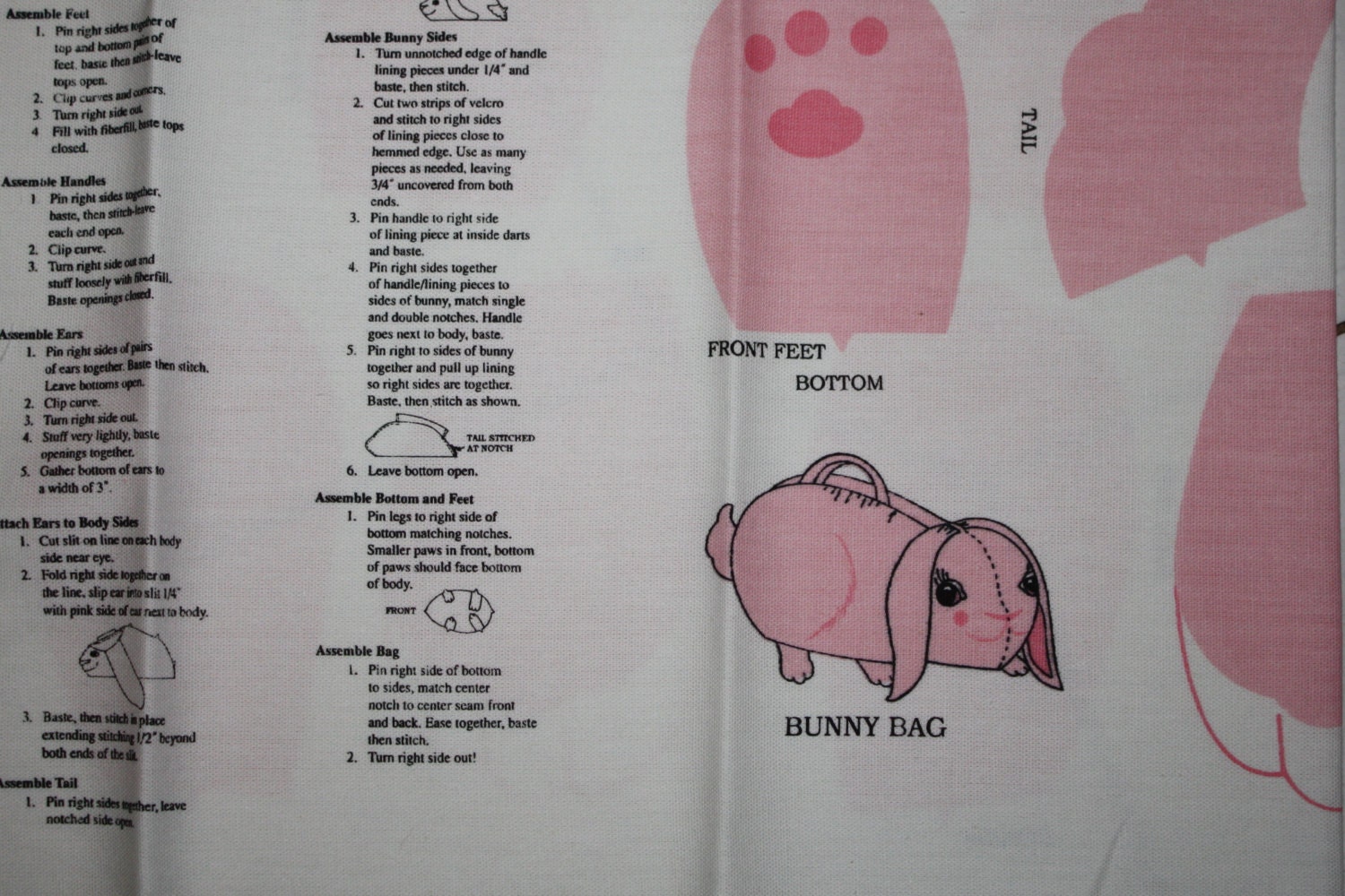 Kit to make a cute Bunny Bag