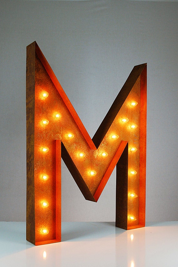 Vintage Marquee Lights - Letter M 36"