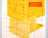 Perspective architecture 1, architectural graphic design, 16 x 20 inches silkscreen print