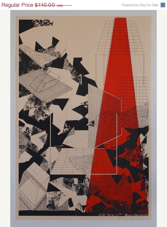 Grid landscape, silkscreen print