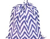 Extra Large Laundry Bag for Dorm and Travel -- Tie Dye Purple Chevron -- MADE TO ORDER