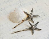 Silver STARFISH Hair Accessories Bobby Pin Set Beach Wedding  Summer Sea Star  Bridal (2)
