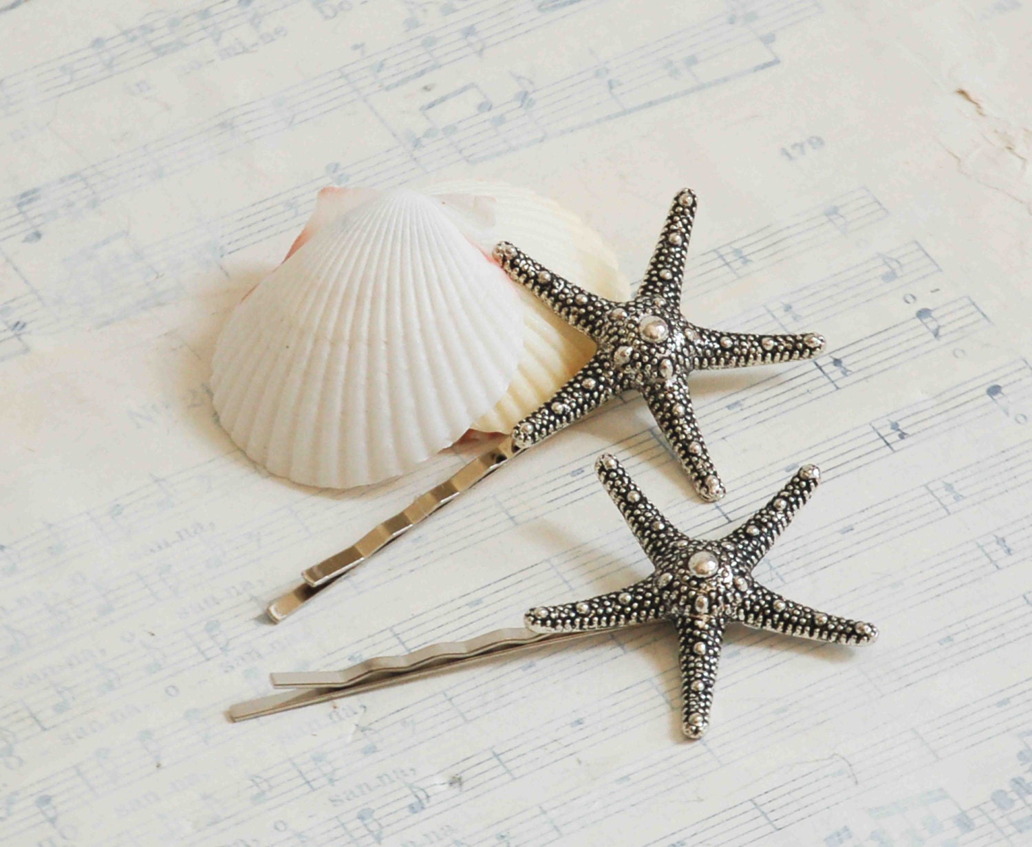 Silver STARFISH Hair Accessories Bobby Pin Set Beach Wedding  Summer Sea Star  Bridal (2)