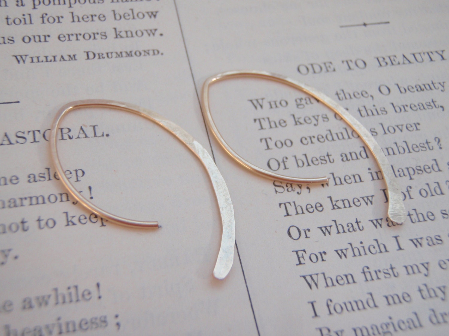 simple gold, organic everyday half-moon earrings--SMALL--Leahs Designs
