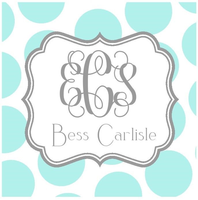 Mint Aqua Polka Dot Sticker, Enclosure Card or Address Label - Set of 24
