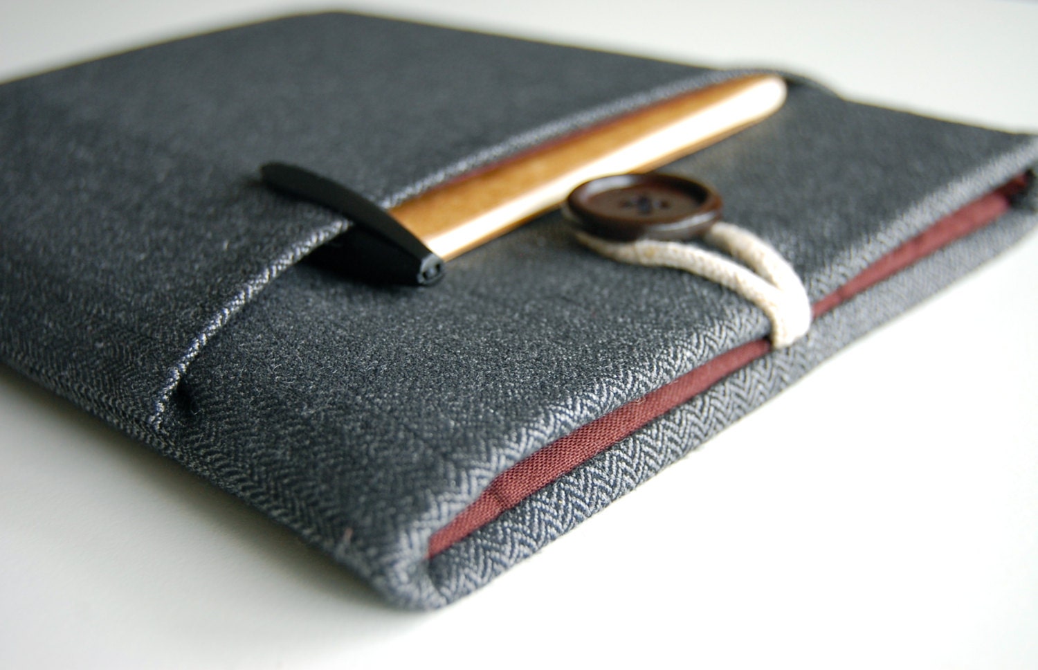 iPad Mini Case, iPad Mini Sleeve, iPad Mini Cover Padded With Pocket - Herringbone