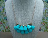 Turquoise and gold statement necklace