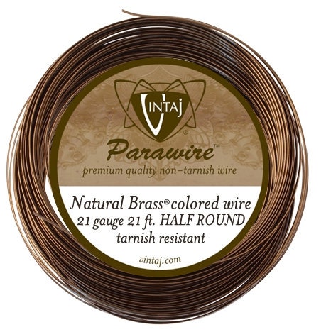 Vintaj Natural Brass Half Round Wire 21 Gauge