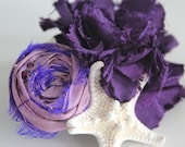 Free Shipping Purple Starfish Beach Hair Clip for Wedding or Summer Fun by FashionablyL8 Rosette Shabby Chic