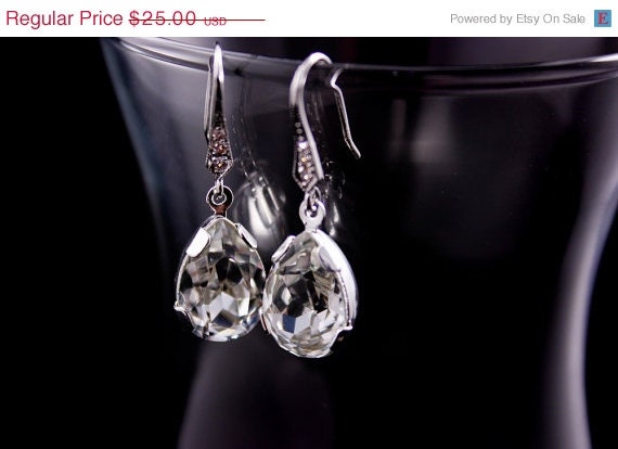 ON SALE Wedding Jewelry Bridal Jewelry Crystal Drop Wedding Earrings Chantal
