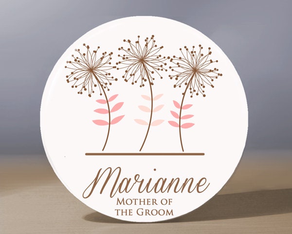 Personalized Pocket Mirror - Customized Mother of the Groom 3.5 inch Pocket Mirror with Gift Bag - Weddings - Mother of the Groom Gift