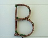 Wedding Cake Topper 5" Rustic Personalized Grapevine Letter - Basic Print Style - Any Letter