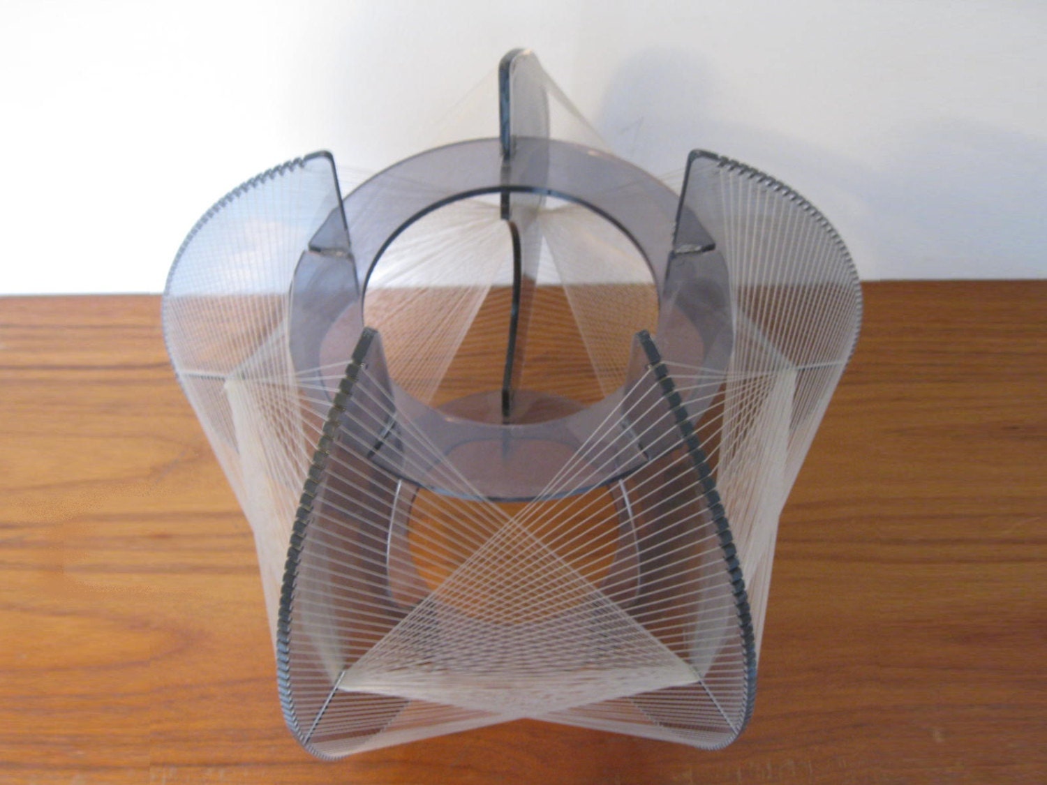 MOD 1960s lucite and string art PENDANT LAMP