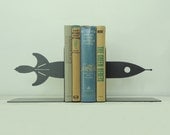 Rocketship Metal Art Bookends - Free USA Shipping