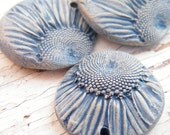 Tiny Daisy Charms in denim blue - set of 5 charms (ready to ship)