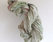 Hand Dyed Recycled Sari Silk Ribbon, 10 yds